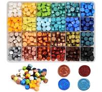 600 PCS Kit Ceralacca Perline, Ottagonali di Cera In 24 Colori con Scatola di Immagazzinaggio, Sigillo di Cera per Timbro di Candela per Decorare Buste, Partecipazioni di Nozze, Festival Cartoline (C)