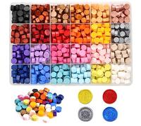 600 PCS Kit Ceralacca Perline, Ottagonali di Cera In 24 Colori con Scatola di Immagazzinaggio, Sigillo di Cera per Timbro di Candela per Decorare Buste, Partecipazioni di Nozze, Festival Cartoline (A)