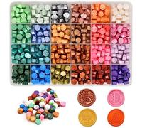 600 PCS Kit Ceralacca Perline, Ottagonali di Cera In 24 Colori con Scatola di Immagazzinaggio, Sigillo di Cera per Timbro di Candela per Decorare Buste, Partecipazioni di Nozze, Festival Cartoline (E)