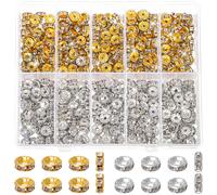 600 Pcs Rhinestone Spacer Beads Perline Distanziatrici Sfuse Braccialetti