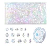 600 perlina di cristallo perlino 1 rotolo di corda, perlina da 4/6/8 mm, sfaccettate colorate, per bricolage, collane, orecchini, gioielli