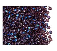 600 perline di vetro sfaccettato ceco, lucidate a fuoco, rotonde, 3 mm, ametista AB (viola trasparente AB)