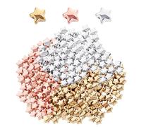 600 perline distanziatrici a forma di stella, perforate, con stella a cinque punte, kit per la creazione di gioielli, adatte per bracciali, collane, orecchini, ciondoli fai da te (oro, argento, oro