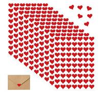 600 Pezzi Adesivi a forma di cuore, Mini Adesivi cuore d'amore Etichette di carta a forma di cuore, per libro degli ospiti di nozze scrapbooking artigianale fai da te (rosso)