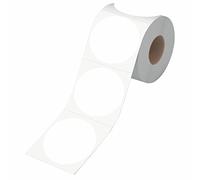 600 pezzi adesivi bianchi rotondi per inventario, etichette di codifica a colori con punti circolari con linea di perforazione in un rotolo (5 cm di diametro)