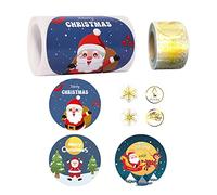 600 Pezzi Adesivi Natalizi Sigilla Etichette, Adesivi di Buon Natale Adesivi, Etichette Adesivi Natale, per Regali, Scatole Regalo, Sacchetti per Dolci, Buste