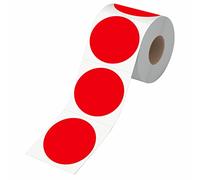 600 pezzi adesivi rossi rotondi per inventario, etichette di codifica a colori con punti circolari con linea di perforazione in un rotolo (5 cm di diametro)