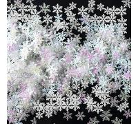 600 Pezzi Confetti Fiocco di Neve piccola di Natale, Snowflakes Coriandoli Artificiale, Decorazione a Coriandoli da Tavola Fiocchi di Neve per Natale Inverno Feste (Bianco)