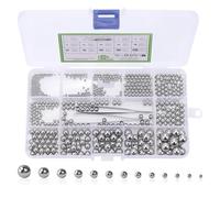 600 Pezzi Cuscinetti a Sfera in Acciaio Inox, Kit Assortimento Sfere in Acciaio Cromato Metrico 2-10mm, Cuscinetti a Sfera per Biciclette, Skateboard, Ruote