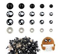 600 Pezzi di Occhi Amigurumi, Occhi di Plastica Kawaii all'Uncinetto da 8-16 mm Occhi di Animali all'Uncinetto Neri con Rondelle per Forniture per Maglieria e Uncinetto