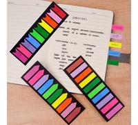 600 pezzi di schede adesive per marca pagine, schede adesive traslucide scrivibili per quaderni Morandi, 3 design, testa piatta, testa appuntita, coda di pesce (10 colori, 3 set)