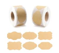 600 Pezzi Etichette Adesive Natalizie, 3cm x 5cm Etichette Adesive, Etichette Autoadesive per Cosmetici, Decorazioni Fatte a Mano, Bottiglie e Lattine, Artigianato(marrone-5)