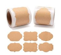 600 Pezzi Etichette Kraft Adesivo Autoadesivo,Adesivi Etichette di Carta Impermeabili, Etichetta Adesiva per Decorare Barattoli,Scrivibile Etichette Bottiglie Natale Regali di Nozze Barattoli Vetro