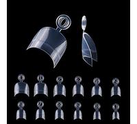 600 Pezzi Ovale Corto Unghie Finte, 12 Taglie Acrilico Artificiale Francese Mezza Copertura Fake Nail, per Salone Manicure Decorazioni, Trasparente