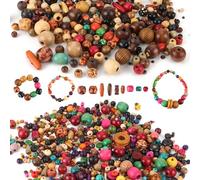 600 Pezzi Perline di Legno Naturale Sciolte Varie Forme Stampate, Perle per Fai-da-Te e Artigianali Braccialetti Collane Decorazioni per Creatività, Regali e Hobby Domestico