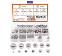 600 Pezzi Sfere in Acciaio Precisione 304 Inox, Kit Assortimento da 1-8mm per Cuscinetti da Bicicletta, Sfere di Acciaio Cromato, Kit di Sfere Assortite