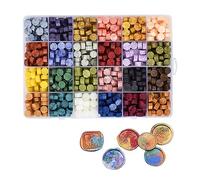 600 Pezzi Sigillazione Cera Perline, 24 Colori Kit Ottagonale Cere Sigillazione Cera per Sigilli con Scatola Portaoggetti per Cera Buste Lettere Inviti di Matrimonio Sigillazione Timbri (24 Colori)