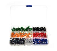 600 pezzi Terminali a crimpare for cavi Connettori a forcella Cavo isolato Terminale for cavi elettrici Kit assortimento terminali in rame 22-10AWG