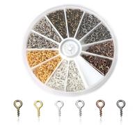 600 piccole viti a occhiello, 4 x 8 mm, occhielli a vite in metallo, mini occhielli a vite, gancio a vite, viti per occhi, piccole viti per occhio, mini viti a occhiello per la creazione di gioielli