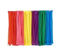 600 Pieces (100 Per Color) Small Colored Zipper Ties Clear Zip Ties