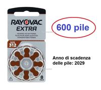 600 pile RAYOVAC EXTRA 312 - 75 blister da 8 pile