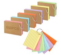 600 schede indice con anello, 3 x 4 pollici colorate