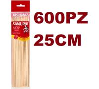 1800pz Spiedini Samurai Spiedi Deluxe in legno bamboo aperitivo 20cm Ø x 3mm