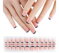 600 unghie finte adesive a copertura completa, punta francese, ballerine, per donna