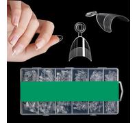 600 unghie finte corte a mandorla, in morbido gel semi-opaco, mezza copertura con scatola, 12 misure preformate, in acrilico trasparente, per extension, manicure, arte, casa, salone fai da te
