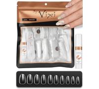 600 Unghie Finte Ovale Media Trasparenti con Colla Extra Forte 2g e Lima - Tip Press On a Copertura Completa, Unghie Finte Adesive, 10 Misure, per Gel, Acrilico e Nail Art - By Vixi