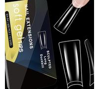 600 unghie trasparenti in gel, design curvo, per manicure professionale, mezze coperture unghie finte stile piedi d'anatra