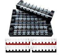 600 V 25 A 4 set morsettiere doublerow scheda di distribuzione sbarra collettrice con materiali in rame ferro, coperture protettive e montaggio sicuro del foro per vite per sistemi di cablaggio (Iron