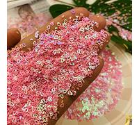6000 coriandoli per feste a forma di cuore a forma di cuore, da 3 mm, per bicchieri, forniture per melma, artigianato in resina, feste di festival, decorazioni per feste in casa (rosa)