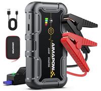 6000A & 160PSI Booster Avviamento Auto con Compressore Aria Portatile, Avviatore Batteria 27000mAH（Tutti Gas 12L Diesel）Jump Starter con 600LUMEN,Ricarica USB-C AIMAPOW