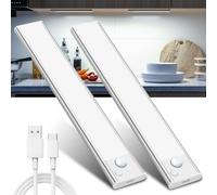 6000K Luce LED Sottopensile Cucina - Luci Sensore Batteria Armadio Lampada Ricaricabile Magnetica Movimento Senza Fili Striscia Lampade Barra USB Interno Strisce Light Adesive Pensile Illuminazione