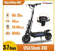 6000W Potente Scooter Elettrico 60V 38Ah Velocità Massima 85 km/h 100 km Gamma 11 '' Pneumatici Doppio Ammortizzante Pieghevole EScooter per Adulti 6000W 60V 38AH