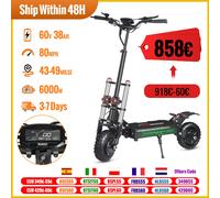 6000W Potente Scooter Elettrico 60V 38Ah Velocità Massima 85 km/h 100 km Gamma 11 '' Pneumatici 6000W 60V 38AH