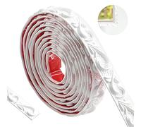 600cm Flessibile Modanatura Adesiva-Impermeabile Bordo Adesivo Per Pareti 3d Vintage Pattern,Striscia Adesiva Muro Decorativa Per La Decorazione Domestica(Bianco-2cm)