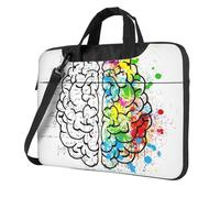 600D Oxford Panno Antiurto Laptop Shoulder Bag Geometria Cervello Immagine con Scienza Stampato Laptop Tote Bag Per Uso quotidiano, Nero , 14 inch