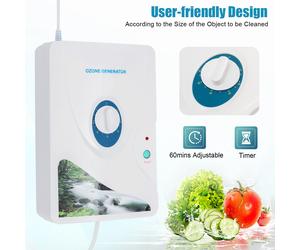 600mg/h 220V Generatore di ozono ozonizzatore purificatore verdure ad acqua aria