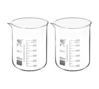 600ml Bassa Forma Vetro Bicchiere,2pz 3.3 con Beccuccio per Cucina Laboratorio