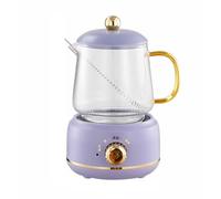 600ML Mini HGlass Vetro ispessimento automatico Teiera elettrica bollente multifunzione Cottura a basso rumore 360W(Purple)