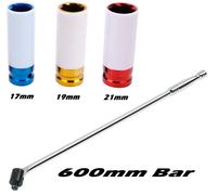 600mm Breaker BAR 1.3cm Drive Lega Ruota Prese 17mm, 19mm & 21mm Ruota Dadi