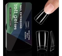 600pcs Chiaro Gel Unghie Punte Con Curvo Design Manicure Accessori Per Una Facile Applicazione Mezza Copre Unghie Finte Unghie Larghe Franc