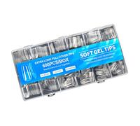 600PCS Semi Opaco Press On Nails Natural Fit Copertura Completa Unghie Finte ABS Punta di Cristallo Per Le Donne Manicure Strumento Semi Opaco Cristallo Falso Nail