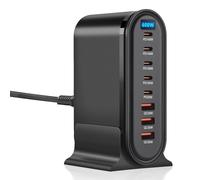 600W Caricatore USB C Multiplo, 8 Porte GaN Caricatore Rapido QC+PD, PPS QC Alimentatore USB C Stazione di Ricarica Multipresa per Laptop Phone etc