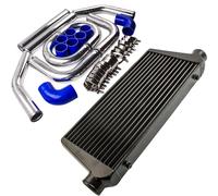 600x300x76mm Universal Front Mount Intercooler Kit Black Core Piping Pipe Kit