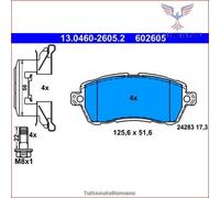 602605 Kit pastiglie pattini freno Ate Anteriore per FORD FIESTA KA+