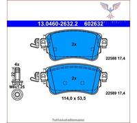 602632 Kit pastiglie pattini freno Ate Posteriore per CITROEN SPACETOURER JUMPY