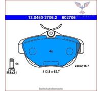 602706 Kit pastiglie pattini freno Ate Posteriore per CITROEN C6